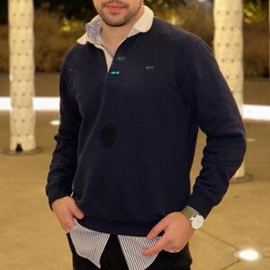 Blue casual sweater for men size mall.